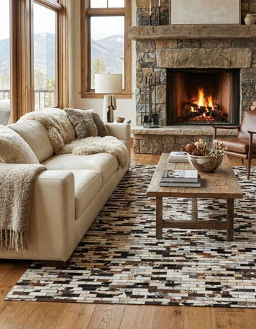 5' x 8' Cowhide Leather Rug