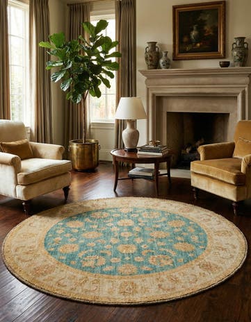 4' 9 x 4' 9 Kaizar Wool Round Rug
