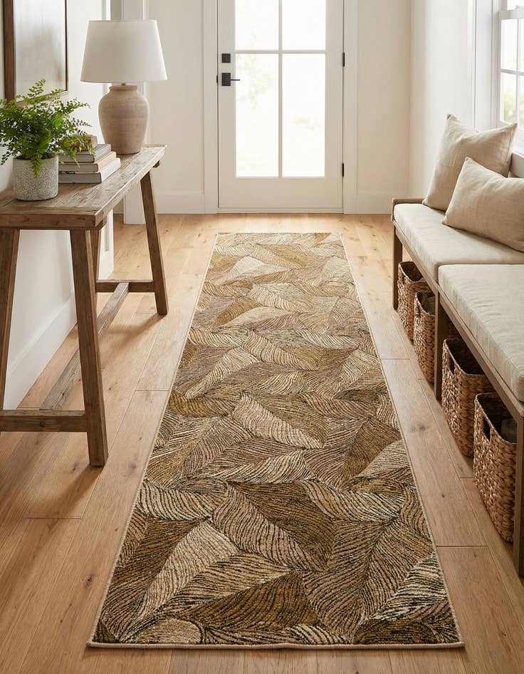 Detail image of  2' 7 x 12'  Washable Botanical Indoor / Outdoor Runner Rug