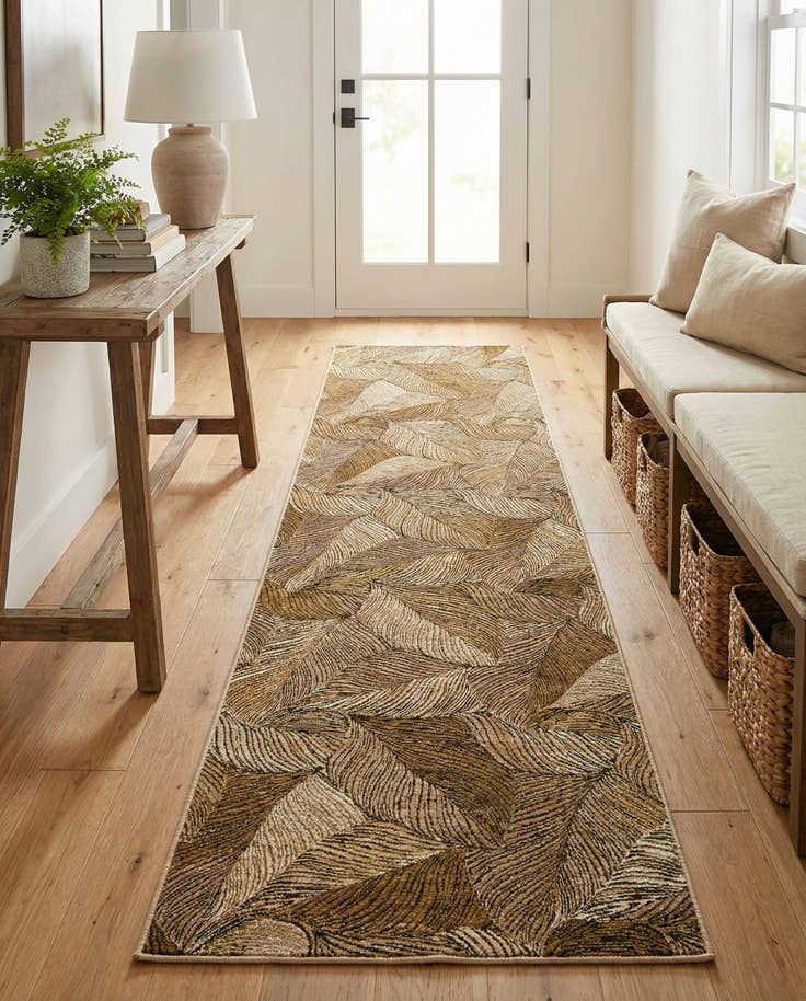 Detail image of 2' 7 x 12' Easy-Clean Botanical Indoor / Outdoor Runner Rug