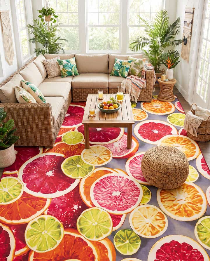 10' x 13' Easy-Clean Jill Zarin Caribbean Indoor / Outdoor Rug