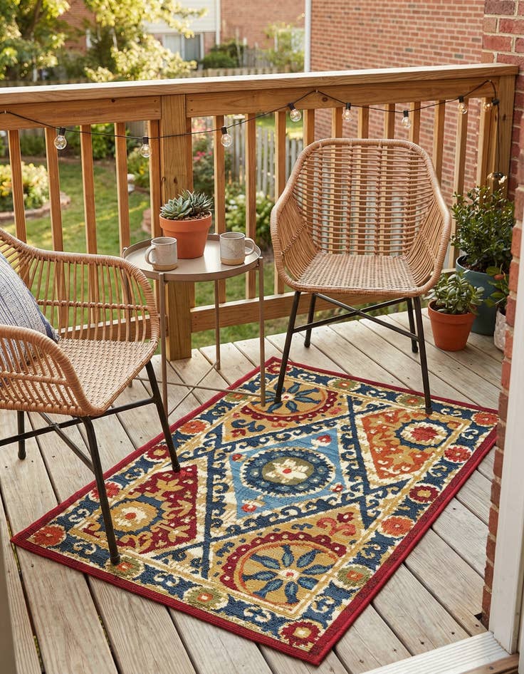 Detail image of 2' x 3'  Washable Modern Indoor / Outdoor Rug