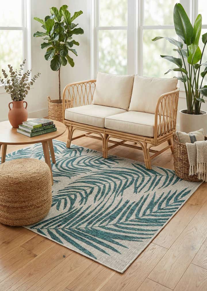 4' x 6' Easy-Clean Botanical Indoor / Outdoor Rug