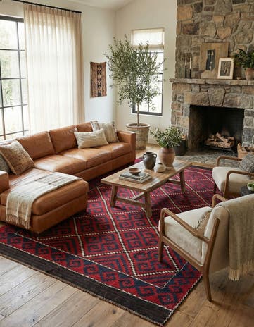 6' 9 x 10' 9 Hand Woven Kilim Fars Wool Rug