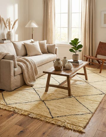 6' 5 x 9' 10 Hand Knotted Moroccan Wool Rug