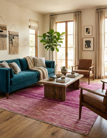 5' 1 x 6' 7 Hand Woven Kilim Modern Wool Rug