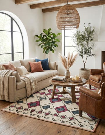 7' 10 x 9' 10 Hand Knotted Moroccan Wool Rug