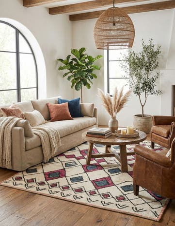 7' 10 x 9' 10 Hand Knotted Moroccan Wool Rug