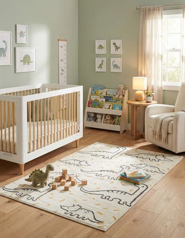 4' 1 x 6' 1 Dinosaur Whimsy Kids Rug