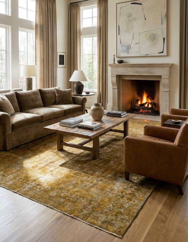 Detail image of 9' 5 x 13'  Hand Knotted Ultra Vintage Persian Wool Rug