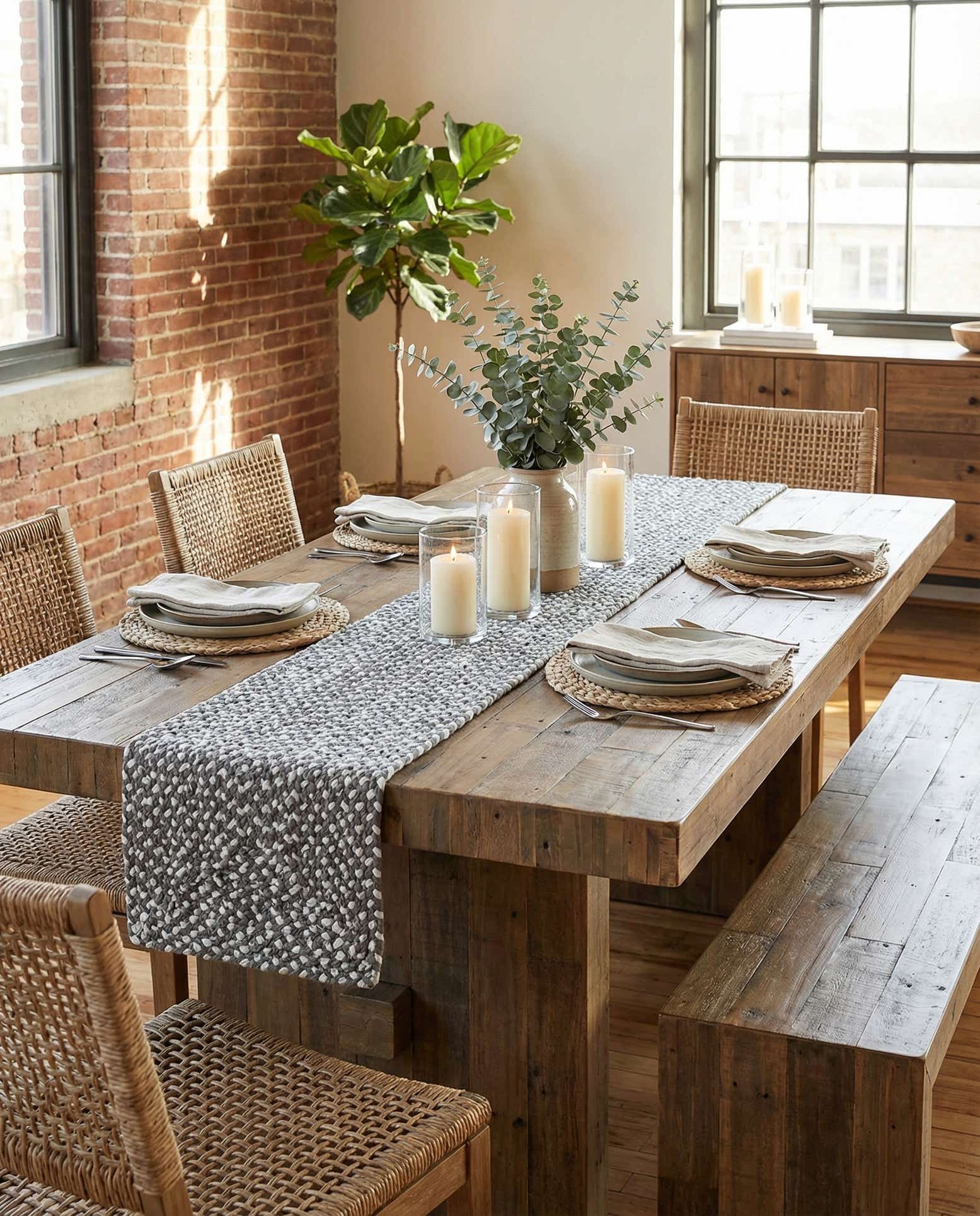 1' 2 x 10' Handmade Braided Chindi Table Runner Rug