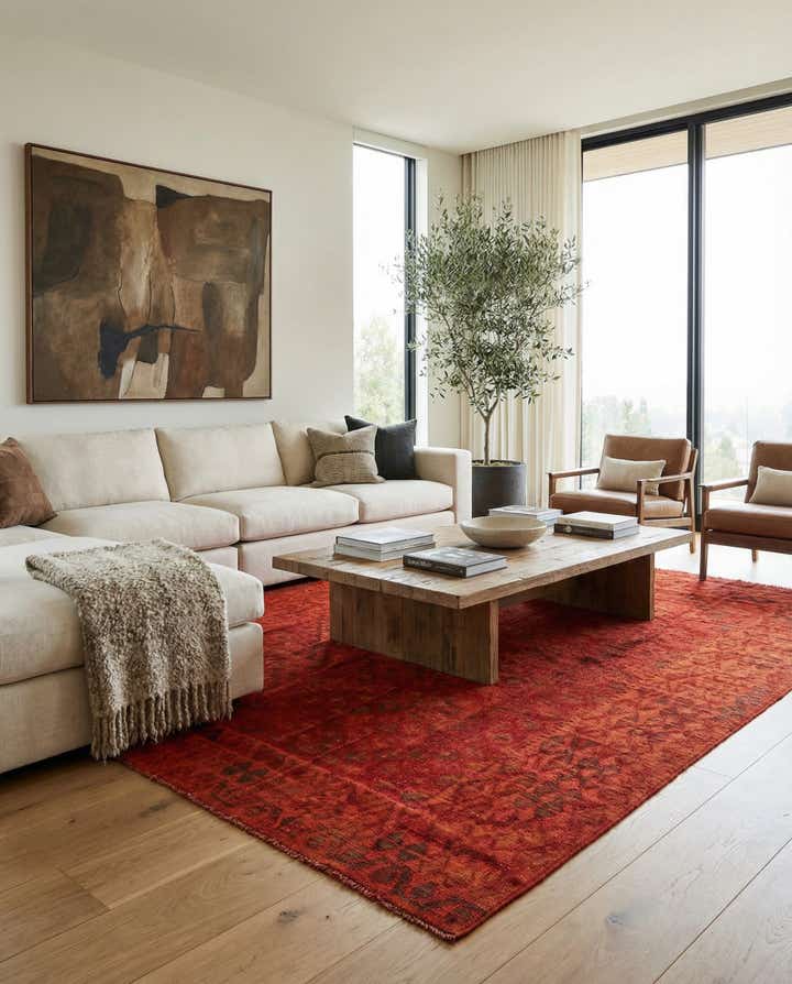 7' x 9' 6 Hand Woven Kilim Modern Wool Rug