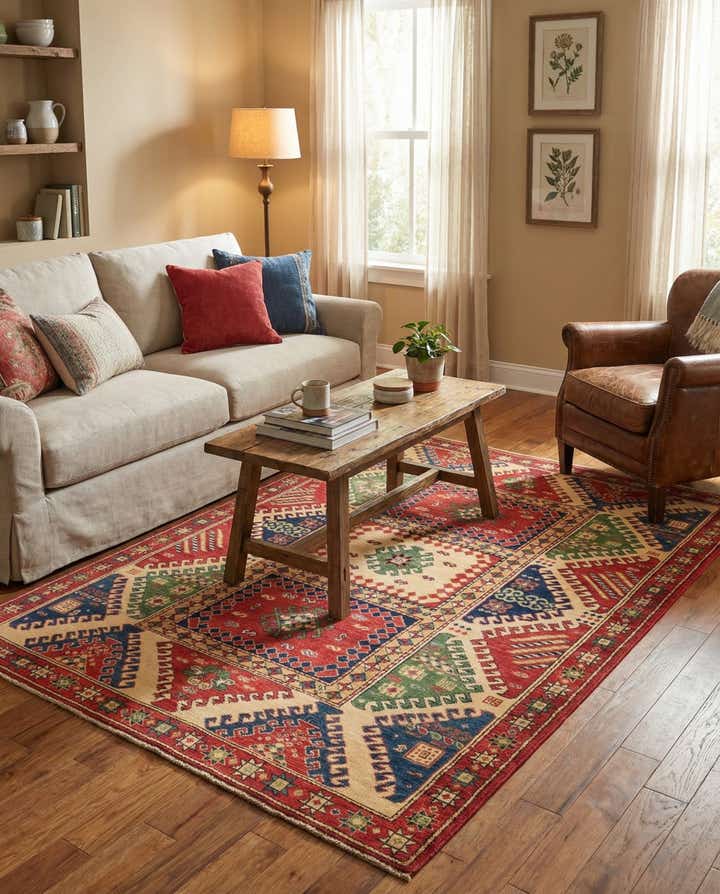 5' 8 x 7' 10 Hand Knotted Kazak Rug