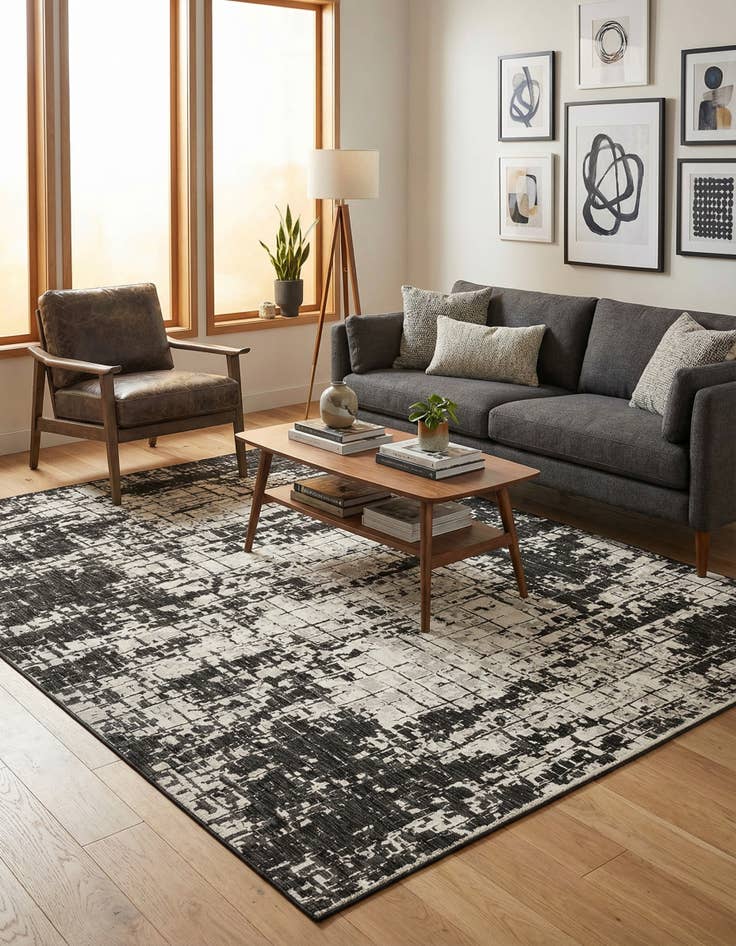 Detail image of  9' x 12'  Washable Modern Indoor / Outdoor Rug