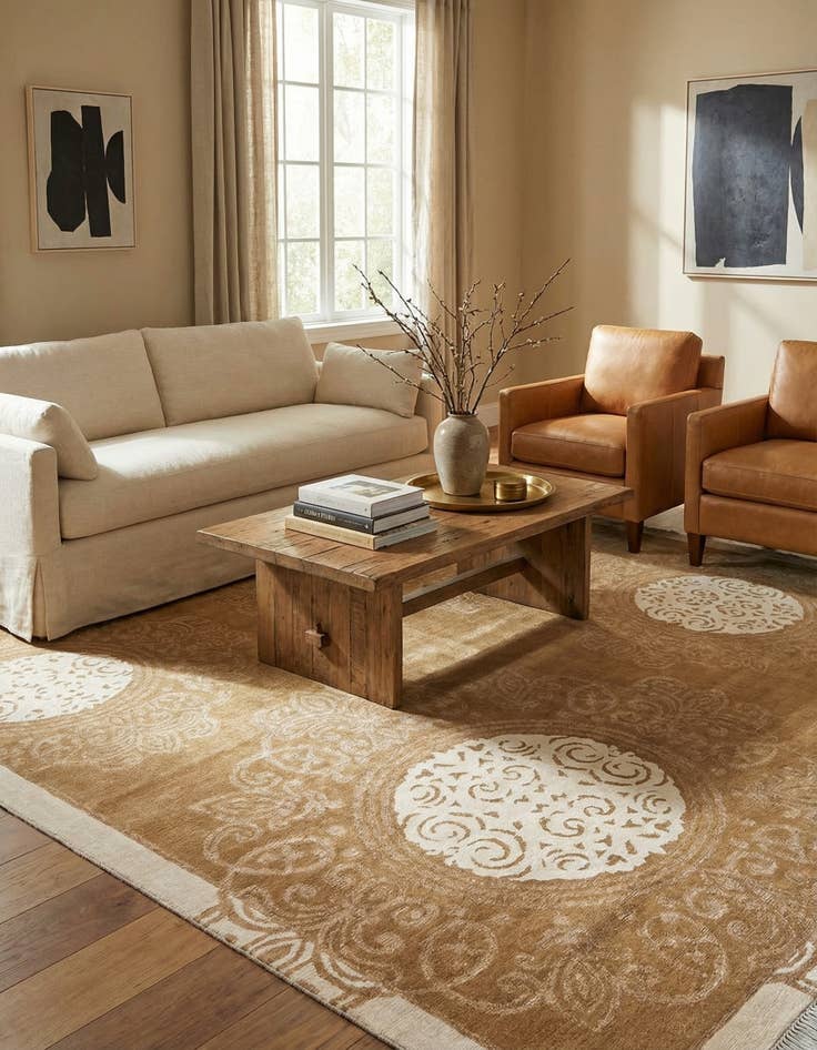 Detail image of 5' 7 x 8'  Hand Knotted Darya Wool Rug