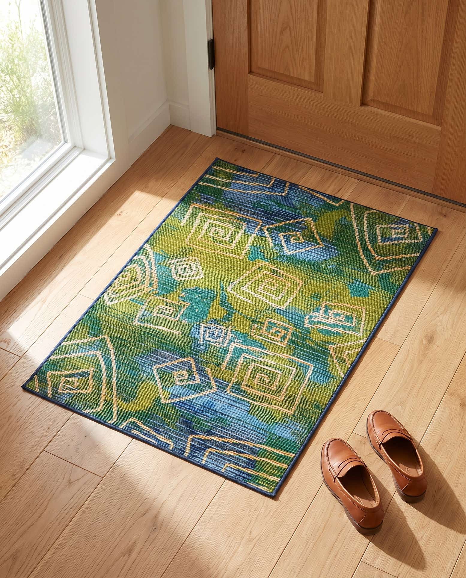 2' 2 x 3' Easy-Clean Modern Indoor / Outdoor Rug
