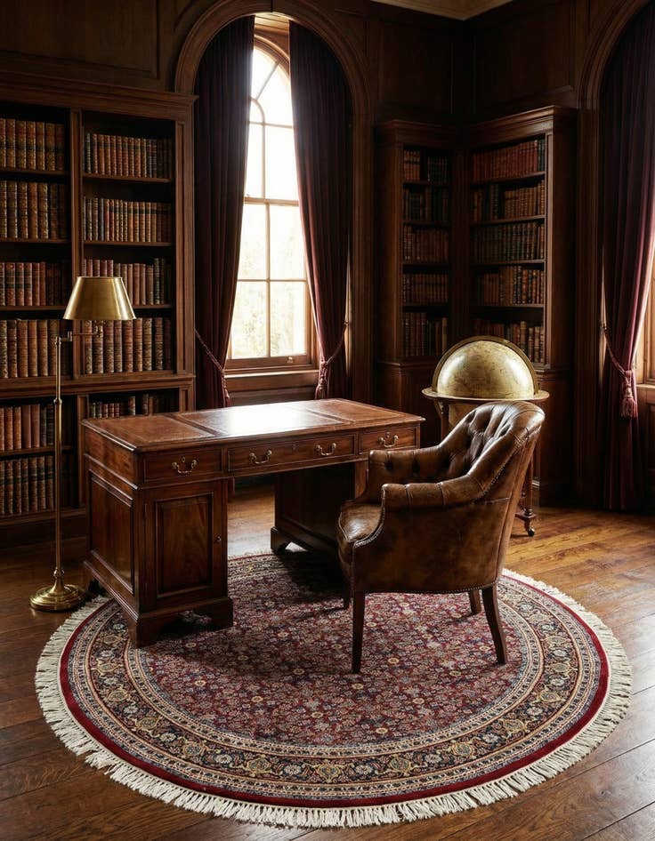 Detail image of 8' 6 x 8' 6 Herati Wool Round Rug