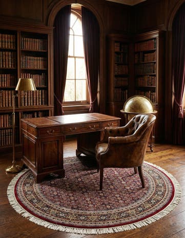 8' 6 x 8' 6 Herati Wool Round Rug