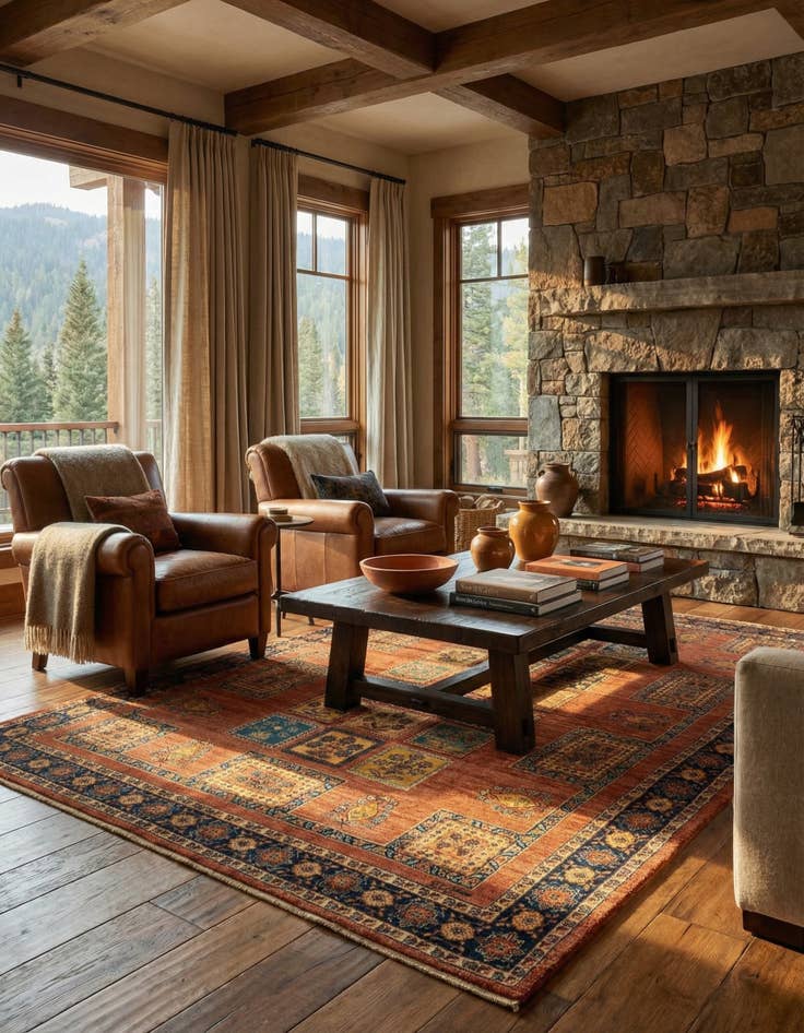 Detail image of 5' 9 x 8' 5 Luribaft Wool Rug