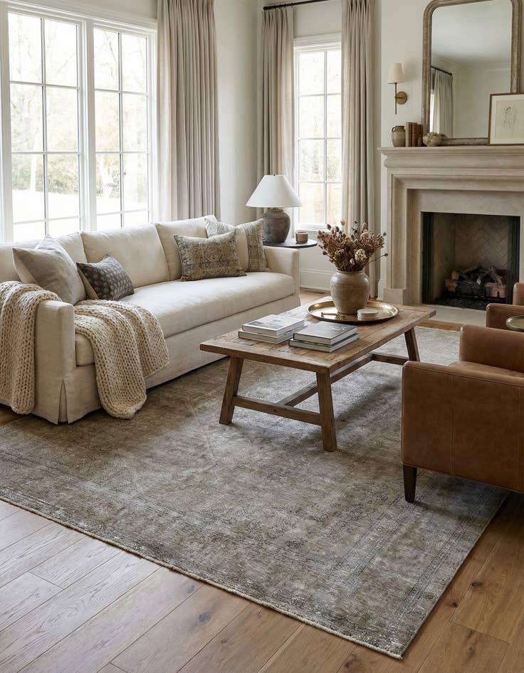 Detail image of 8' 1 x 11' 6  Hand Knotted Ultra Vintage Persian Wool Rug