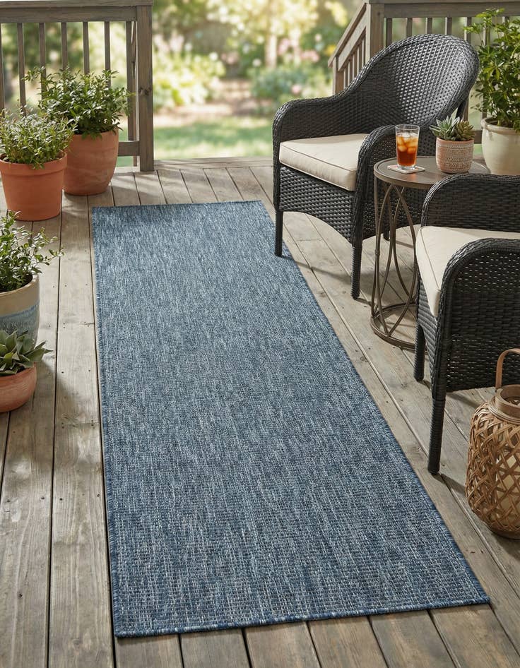 Detail image of 2' x 8'  Washable Solid Indoor / Outdoor Runner Rug