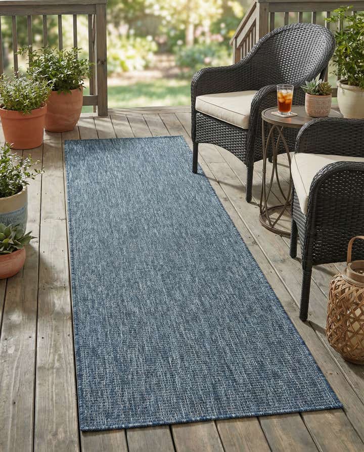2' x 8' Easy-Clean Solid Indoor / Outdoor Runner Rug