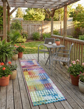 2' x 8' Easy-Clean Modern Indoor / Outdoor Runner Rug