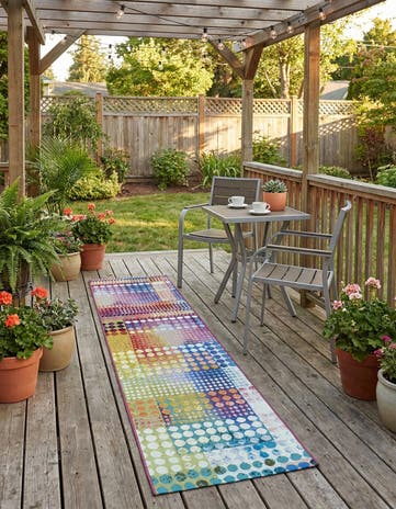 2' x 8' Easy-Clean Modern Indoor / Outdoor Runner Rug