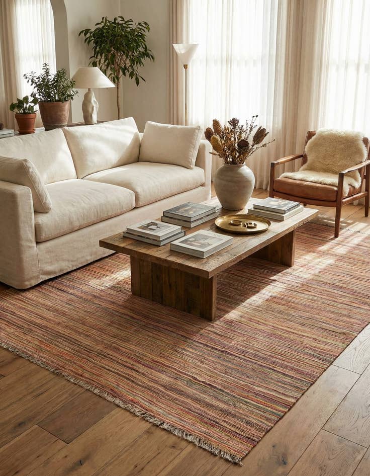 Detail image of  5' 9 x 8' 1  Hand Woven Kilim Modern Wool Rug