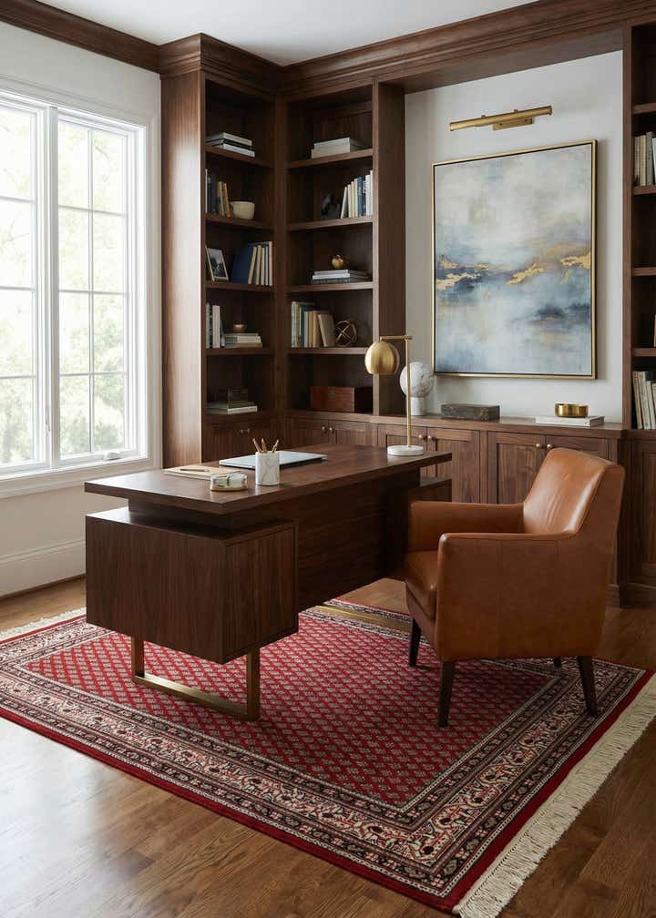 4' x 5' 10 Hand Knotted Mir Wool Rug