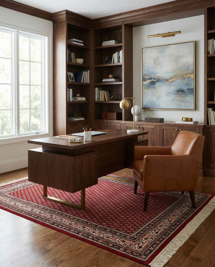 4' x 5' 10 Hand Knotted Mir Wool Rug