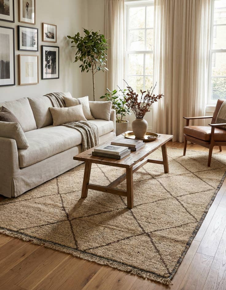 Detail image of 6' x 8' 10  Hand Knotted Moroccan Wool Rug