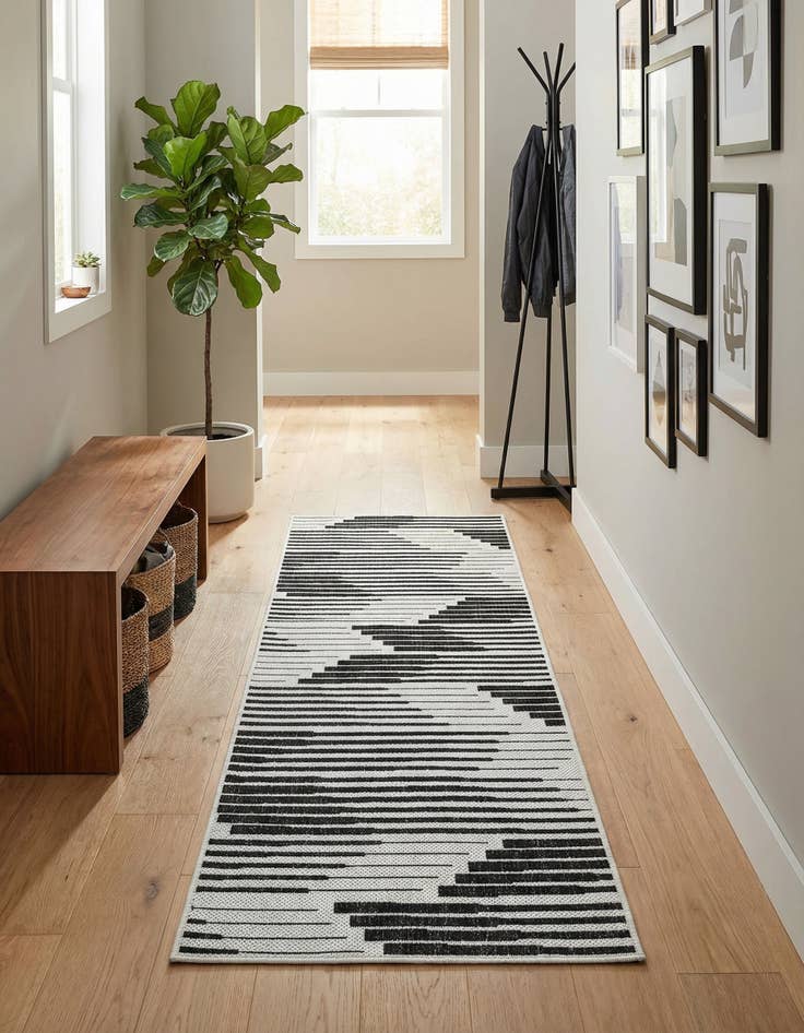 Detail image of  2' x 6'  Washable Modern Indoor / Outdoor Runner Rug