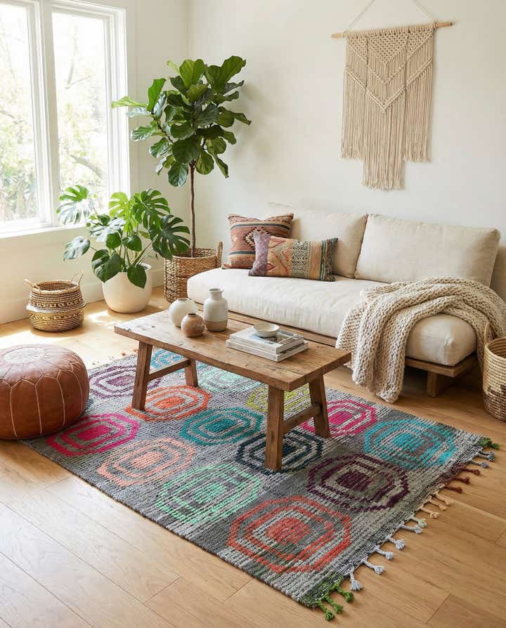 5' 1 x 7' Hand Knotted Moroccan Wool Rug