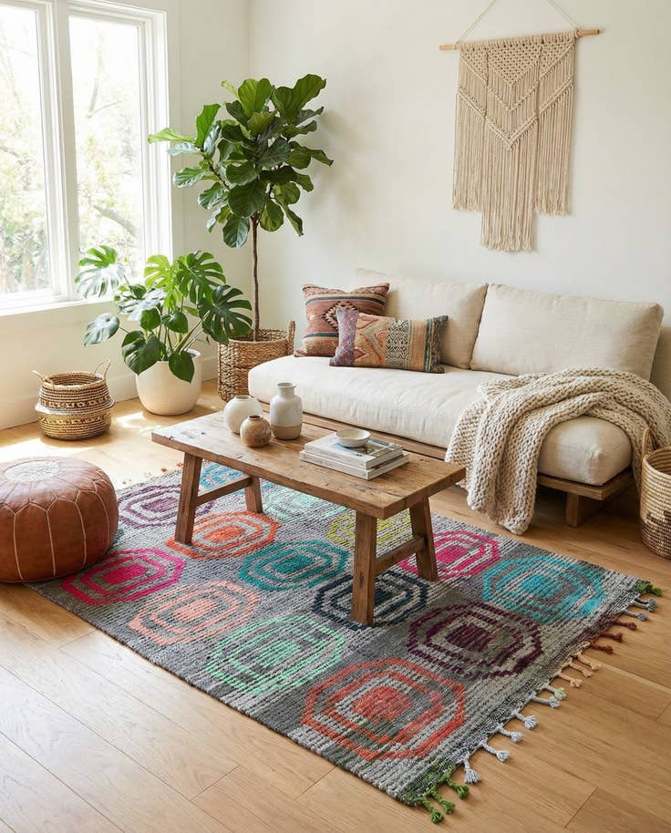 Detail image of 5' 1 x 7' Hand Knotted Moroccan Wool Rug
