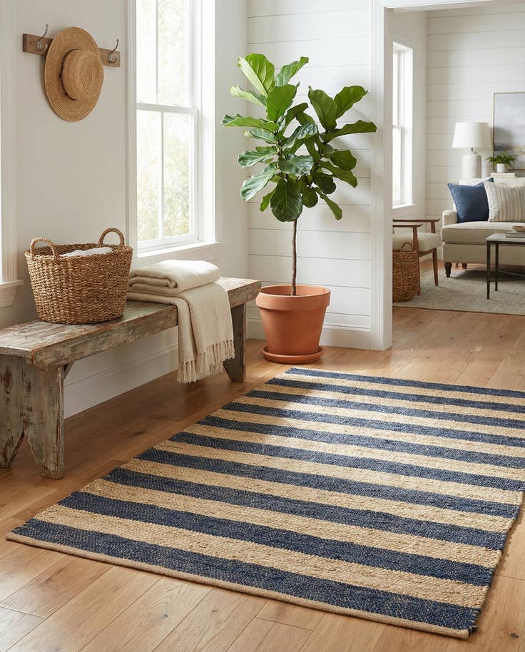 Detail image of 4' 1 x 6' 1 Handmade Braided Jute Rug