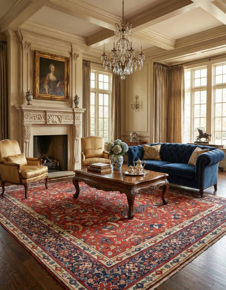 Detail image of 10' 8 x 13' 1 Isfahan Rug