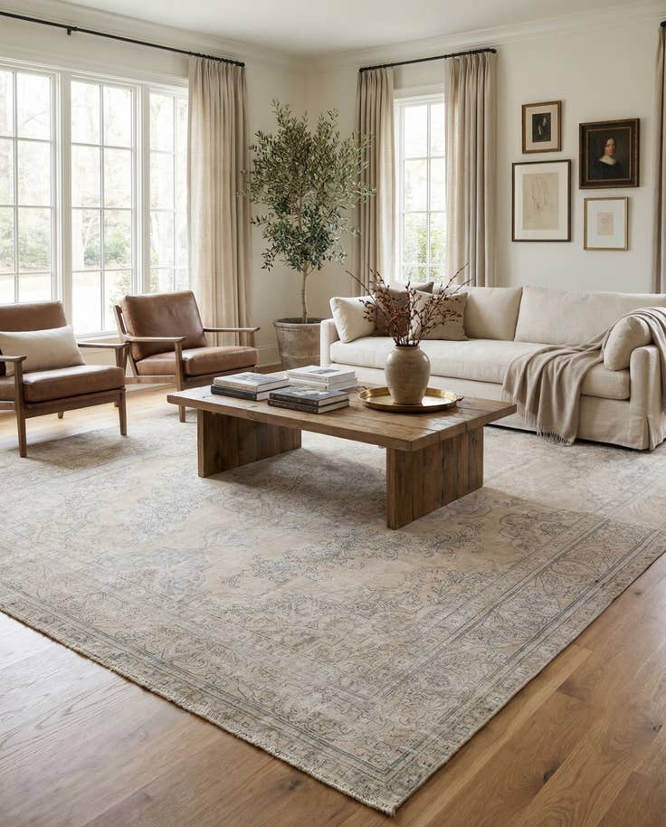 Detail image of 9' 8 x 12' 6 Hand Knotted Ultra Vintage Persian Wool Rug