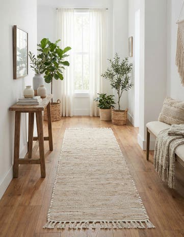 2' 7 x 13' 1 Hand Woven Chindi Jute Runner Rug
