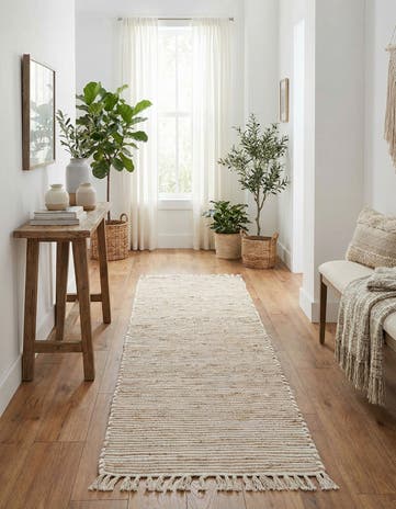 2' 7 x 13' 1 Hand Woven Chindi Jute Runner Rug