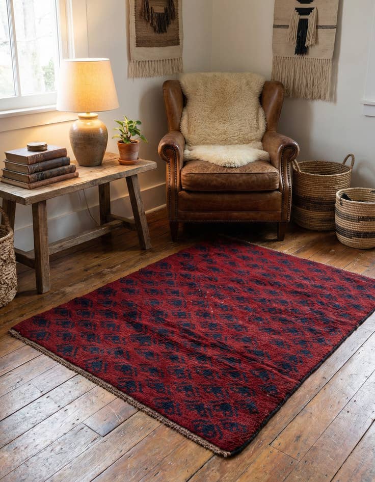 Detail image of  2' 10 x 4' 6  Hand Knotted Balouch Persian Wool Rug