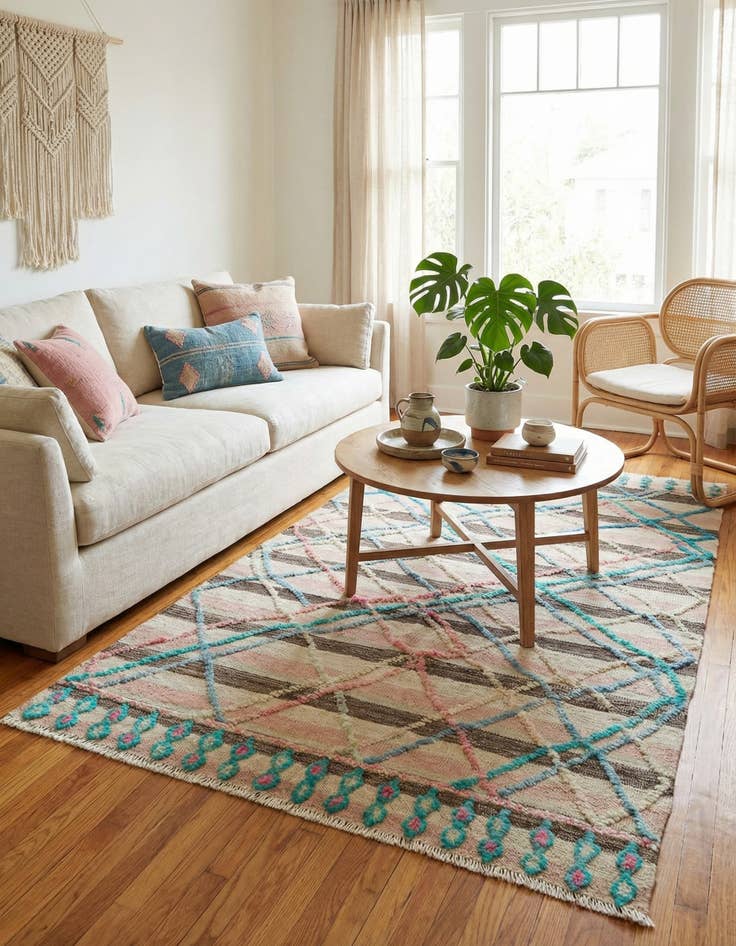 Detail image of  4' x 6' 1  Hand Knotted Darya Wool Rug