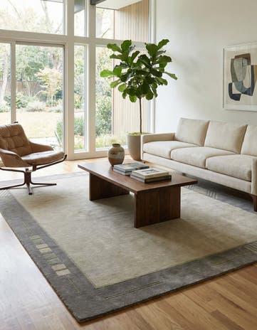 6' 7 x 8' 2 Hand Knotted Tibet Wool Rug
