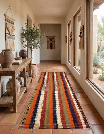 3' 10 x 8' 8 Jajim Wool Runner Rug