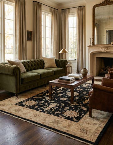 5' 8 x 8' 7 Hand Knotted Peshawar Ziegler Rug