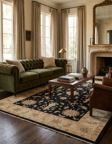5' 8 x 8' 7 Hand Knotted Peshawar Ziegler Rug
