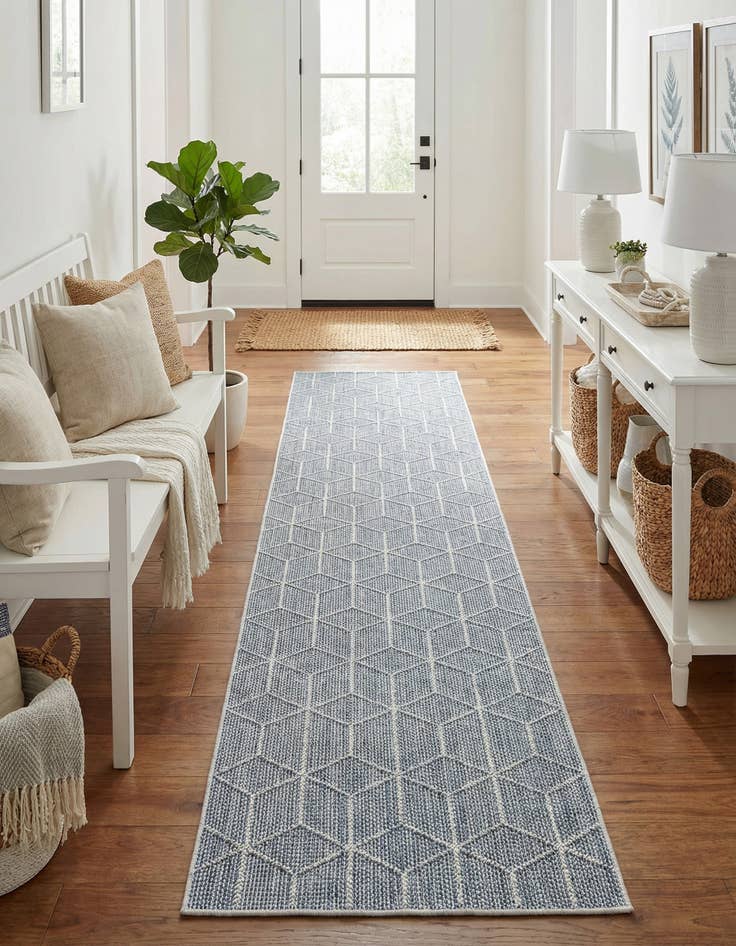 Detail image of 2' 7 x 12'  Washable Trellis Indoor / Outdoor Runner Rug