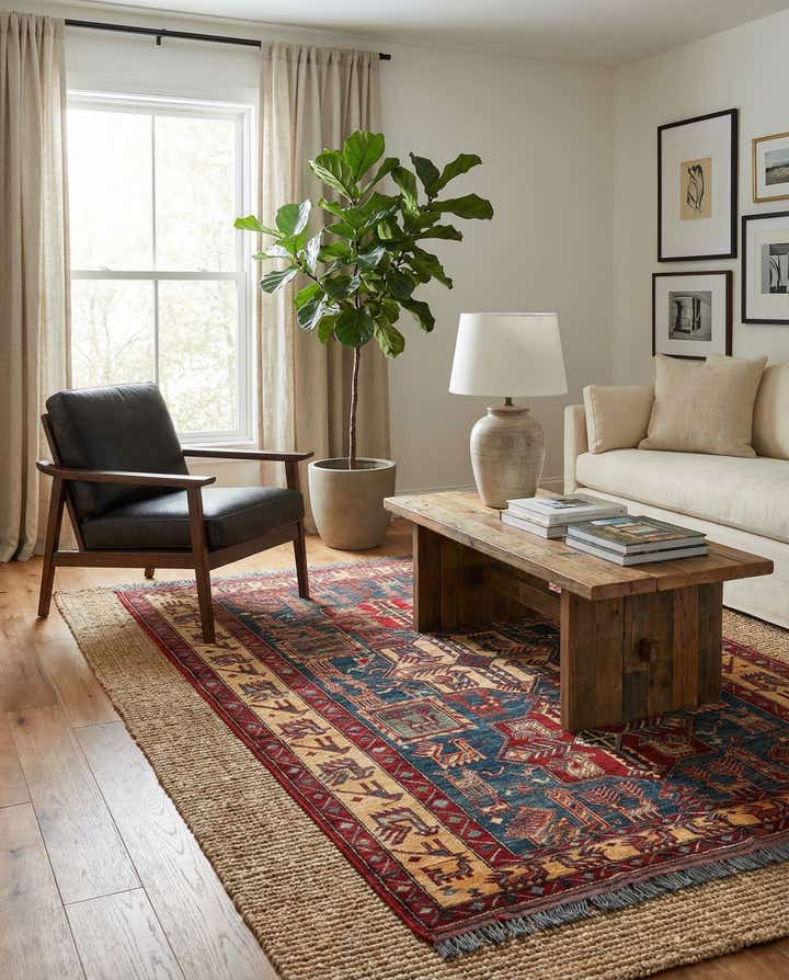 5' x 6' 9 Hand Knotted Kazak Wool Rug