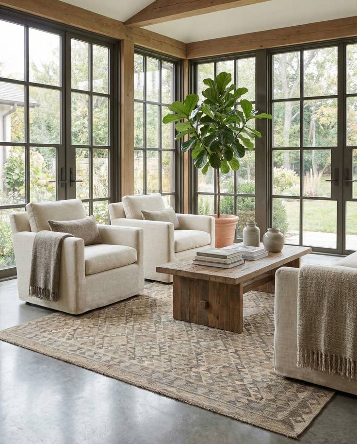 Detail image of 6' 8 x 9' 8 Hand Woven Kilim Maymana Wool Rug