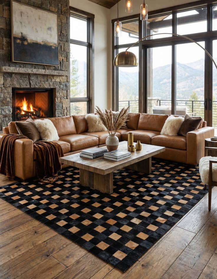 Detail image of  7' 11 x 9' 11 Cowhide - Patchwork Rug